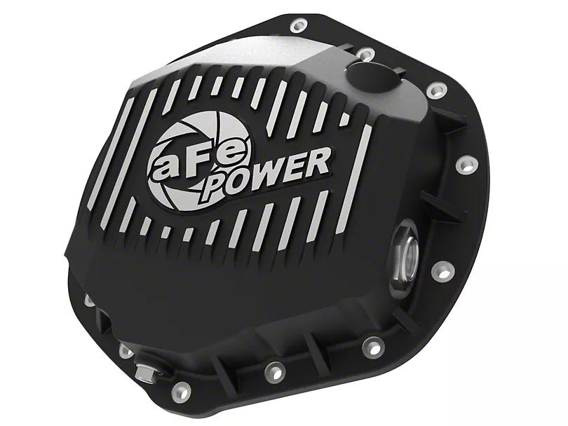 AFE Pro Series Rear Differential Cover with Machined Fins; black ...