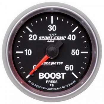 Auto Meter Mechanical Boost Gauge 0-60 PSI, Sport-Comp II - Northwest Diesel