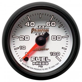 Auto Meter Digital Stepper Motor Fuel Pressure Gauge 0-100 PSI, Phantom II - Northwest Diesel