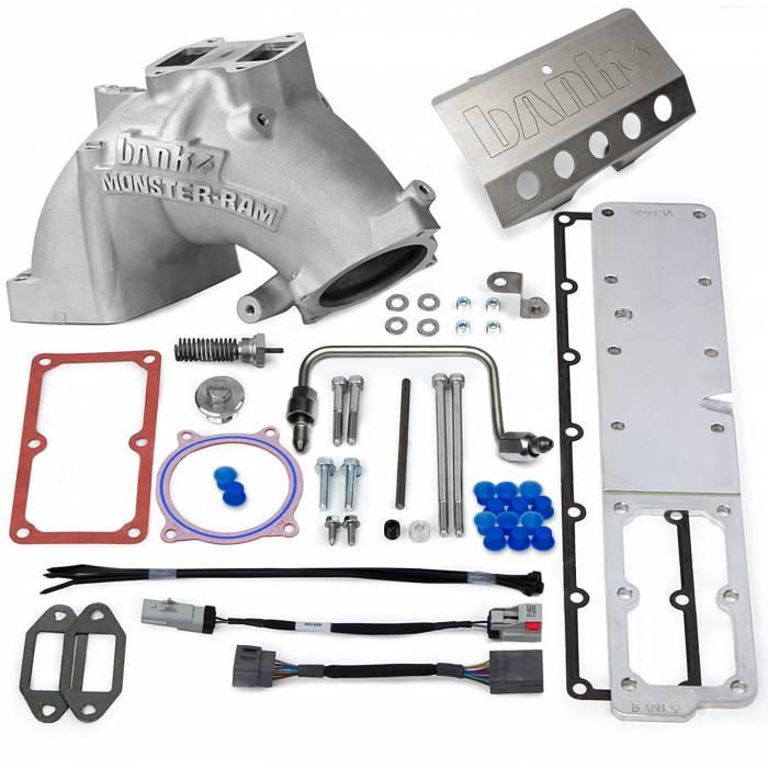 Monster-Ram® Intake System Gen-2 (natural aluminum ready for paint), includes High-Flow heater and Billet Intake Plate for 2007.5-2012 Dodge Ram 2500/3500 6.7L Cummins