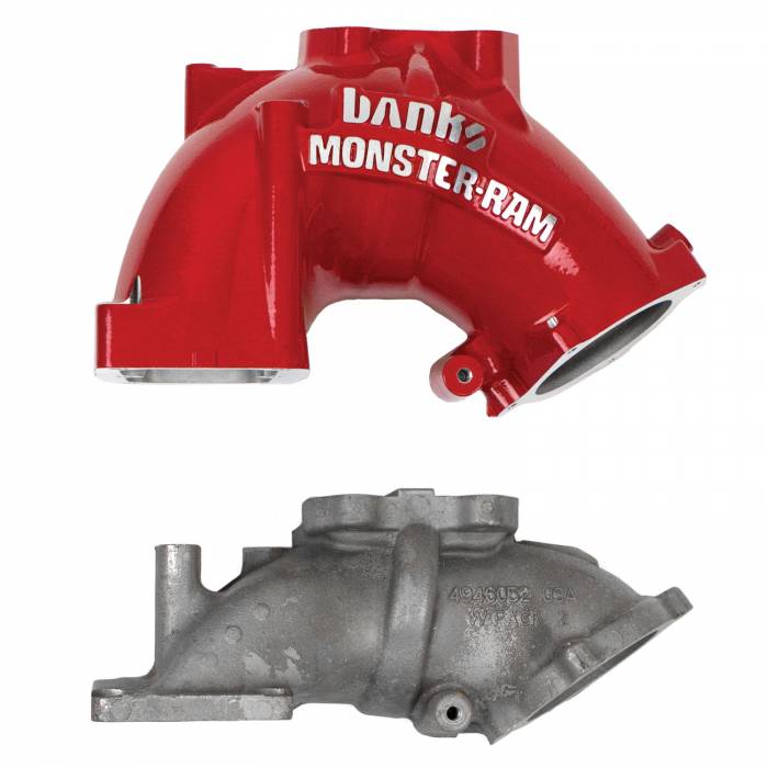 Monster-Ram® Intake System Gen-2 (red powder-coated), includes High-Flow heater and Billet Intake Plate for 2007.5-2012 Dodge Ram 2500/3500 6.7L Cummins